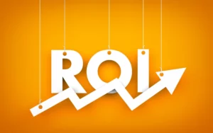 a white letters and a arrow pointing up