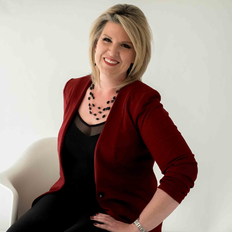 a woman smiling at camera