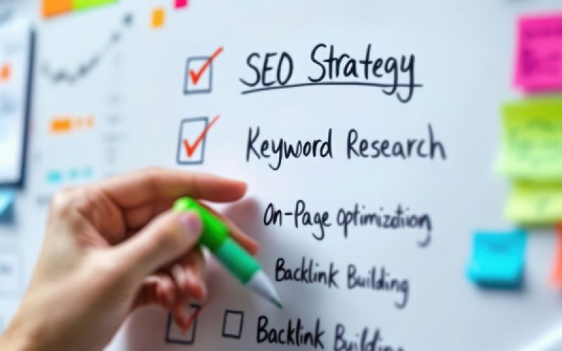 organic-seo a hand holding a pen over a whiteboard